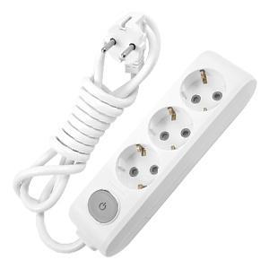 Prelungitor 3 prize cu Schuko, protectie copil cu intrerupator, 3m P-XA3/3M+I