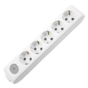 Prelungitor 5 prize cu Schuko, protectie copil cu intrerupator, fara fir P-XA5/FF+I